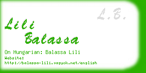 lili balassa business card